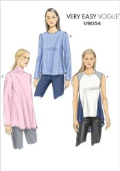 9054 Easy Vogue Pullover  Seams Top, Tunic Sleeves or Not Pattern 16-24 or 8-16 choice  Uncut